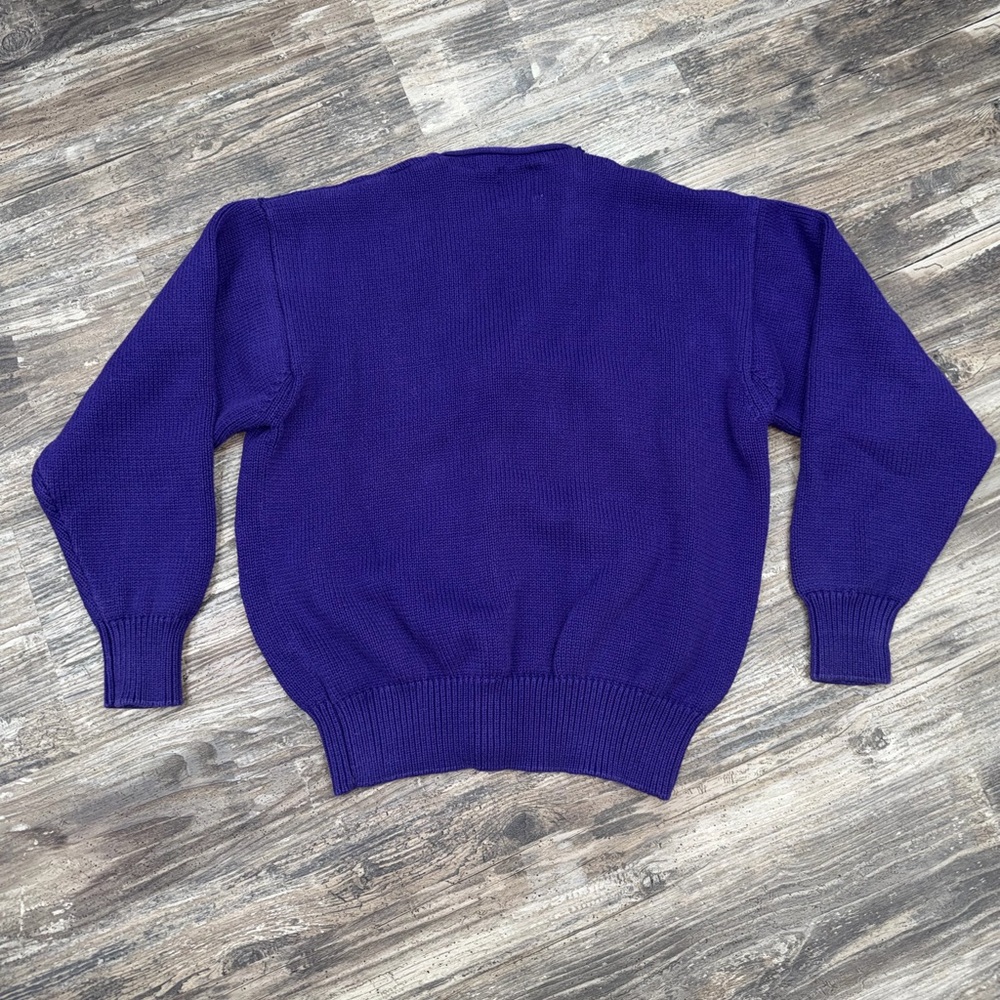 Vintage 90s GAP Purple Cotton Cardigan Sweater Minimalist Classic S - Picture 7 of 7